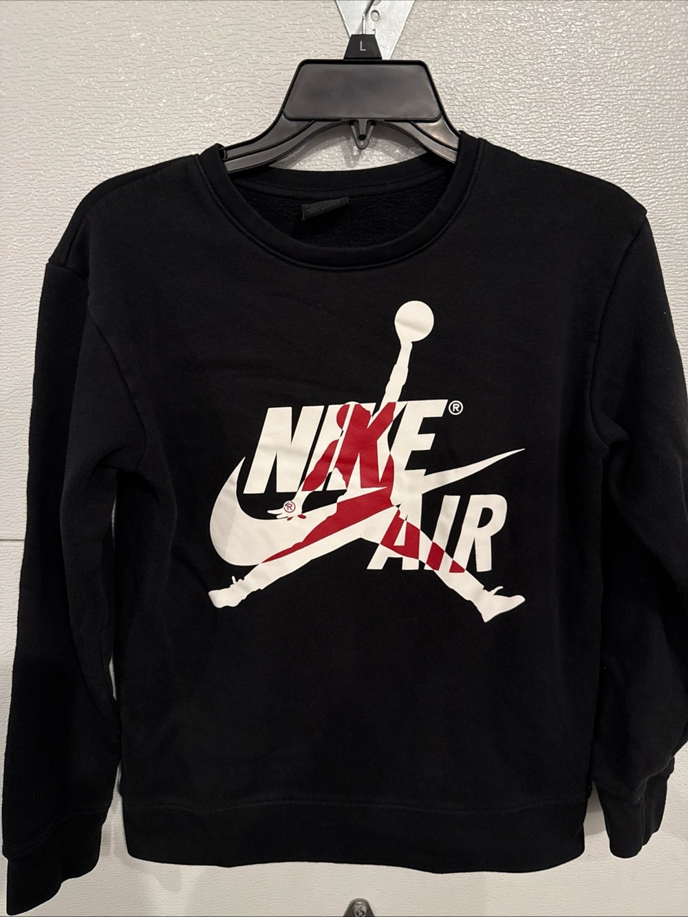 Jordan Jumpman Boys Nike Air Pullover Graphic Sweatshirt Large Black